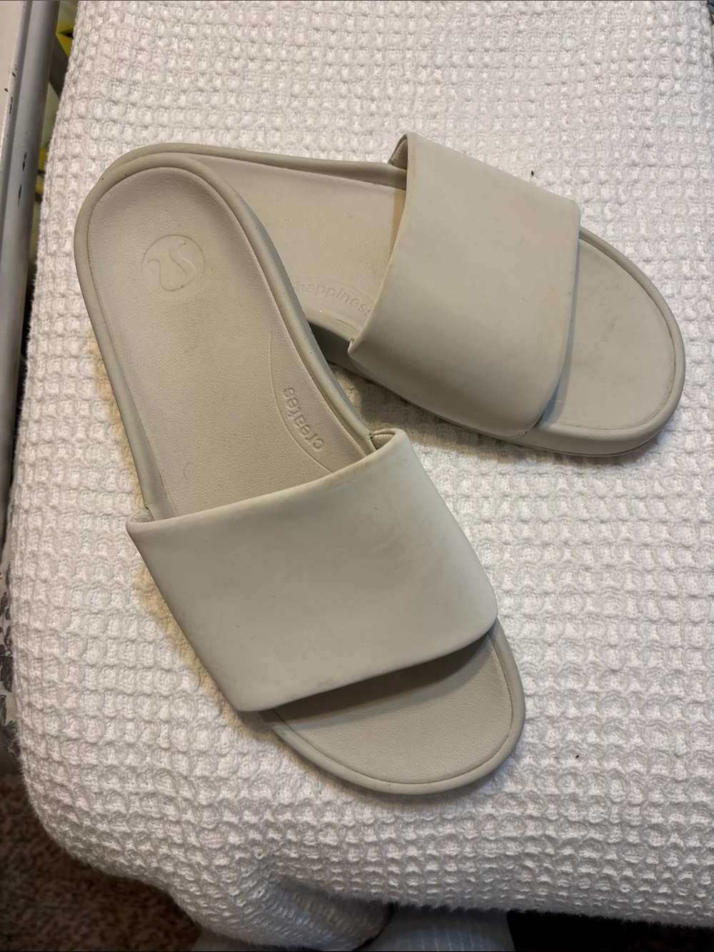 lululemon athletica Cream Slide Sandals